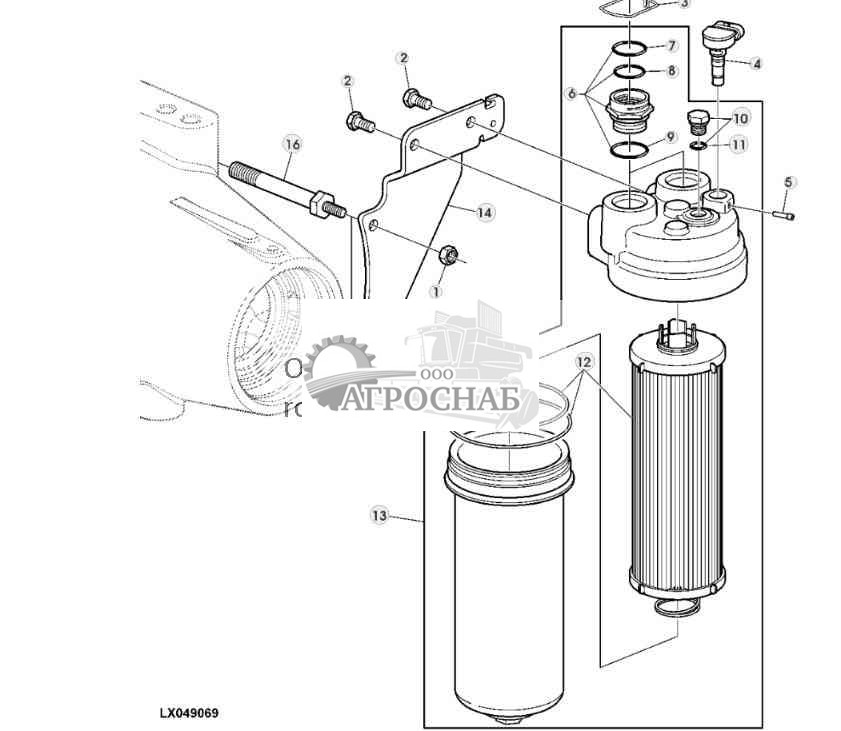 ФИЛЬТРЫ ГИДРАВЛИЧЕСКОГО МАСЛА (ГИДРОНАСОС 45 КУБ. СМ) 